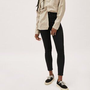 Everlane The Authentic Stretch High-Rise Skinny Jean in Black - Size 24 tall